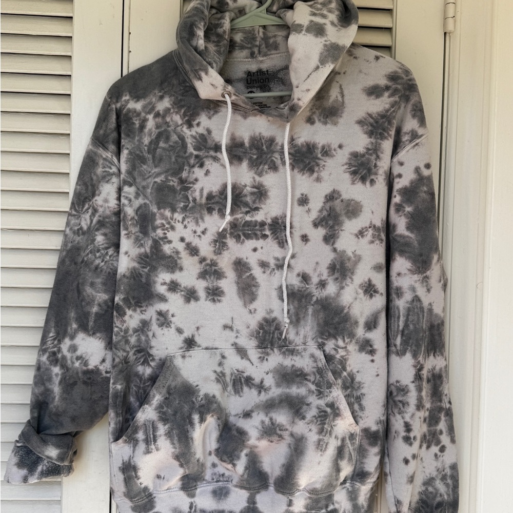 Gray Tie-Dye Hoodie